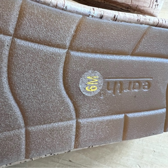 NWOT Earth Origins Samsy 2 size 6 Black Tan Slip-On Cork Wedge Slide Sandal shoe - Picture 10 of 11